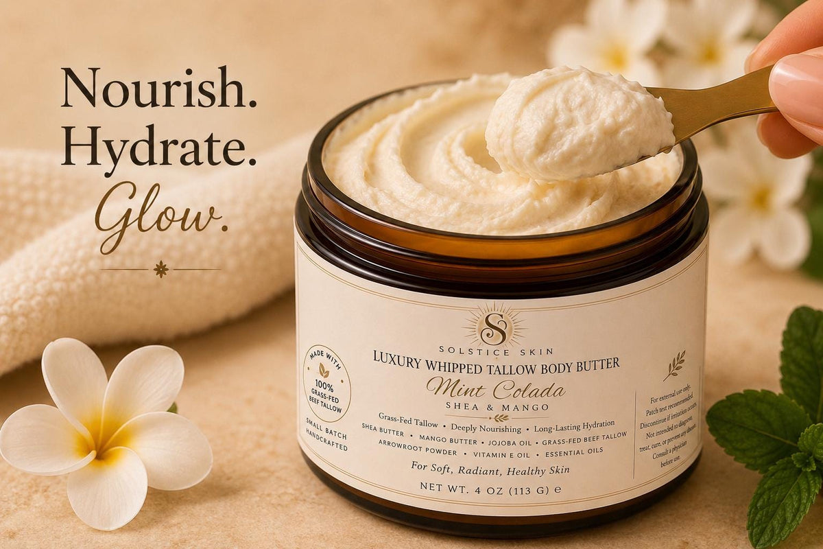 Luxury Whipped Tallow Body Butter | Shea & Mango | 4 oz | Handmade Body Moisturizer- Pineapple Paradise