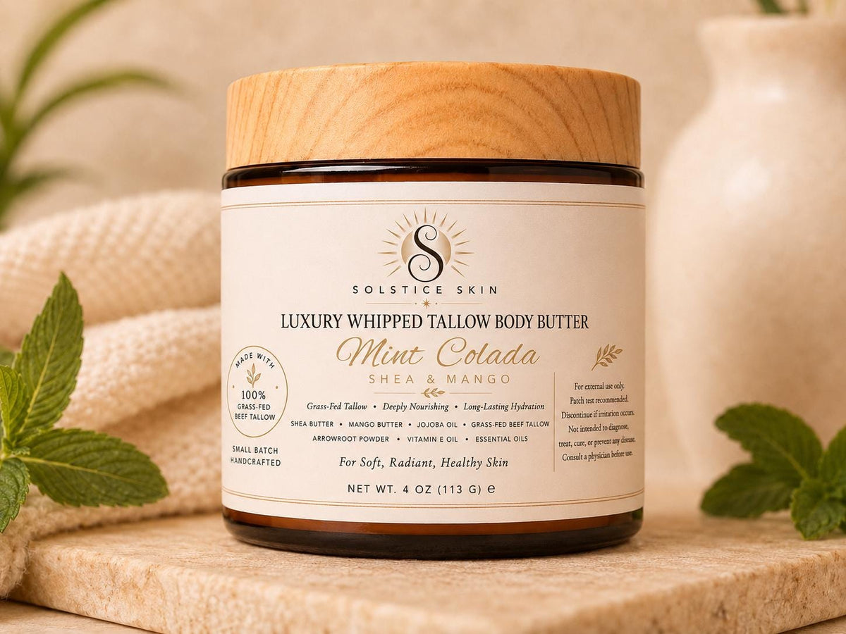 Luxury Whipped Tallow Body Butter | Shea & Mango | 4 oz | Handmade Body Moisturizer- Pineapple Paradise