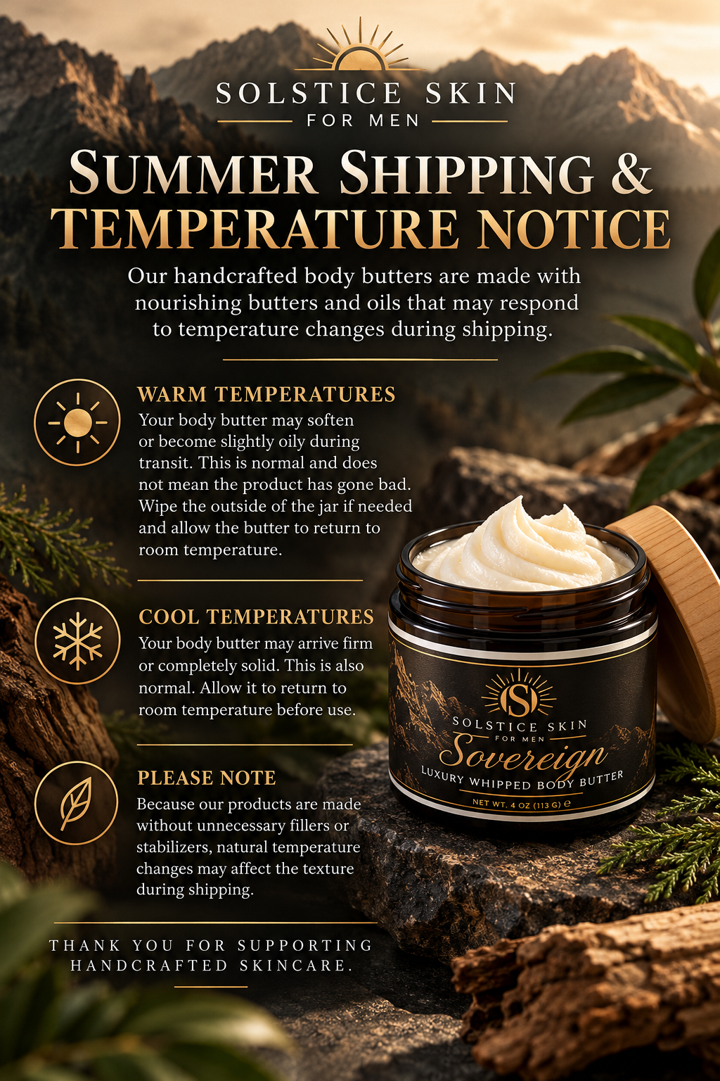Luxury Whipped Body Butter for Men | Shea, Mango (4 oz) – Sovereign | Bergamot, Vetiver & Cedarwood