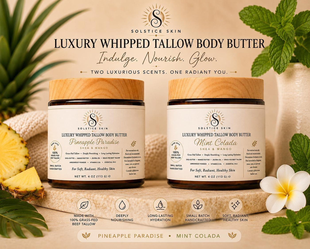 Luxury Whipped Tallow Body Butter | Shea & Mango | 4 oz | Handmade Body Moisturizer- Mint Colada