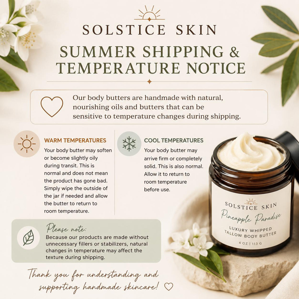 Luxury Whipped Tallow Body Butter | Shea & Mango | 4 oz | Handmade Body Moisturizer- Pineapple Paradise