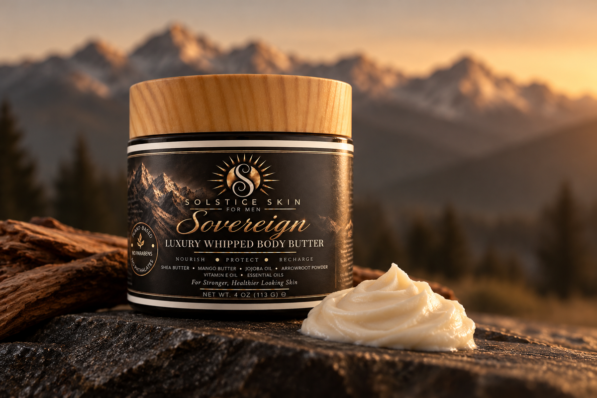 Luxury Whipped Body Butter for Men | Shea, Mango (4 oz) – Sovereign | Bergamot, Vetiver & Cedarwood