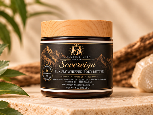 Luxury Whipped Body Butter for Men | Shea, Mango (4 oz) – Sovereign | Bergamot, Vetiver & Cedarwood